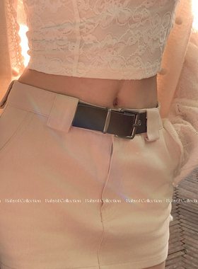 Baby61【office siren】美拉德色系复古皮带扣显瘦优雅A字半身裙