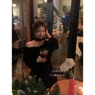 丝绒圣诞年会连衣裙女新款 Baby61 优雅法式 私服 一起吃晚餐吧