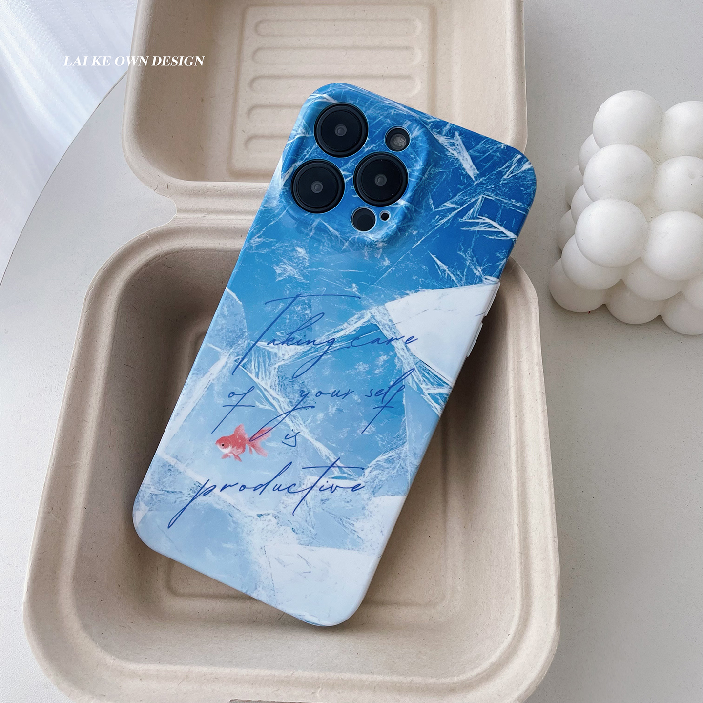 原创夏日清爽金鱼手机壳子