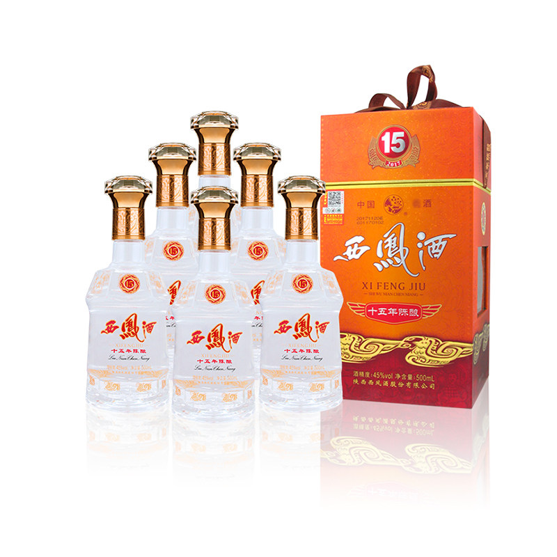 45度西凤15年陈酿500ml*6瓶西凤十五年整箱15年西凤酒西凤十五年