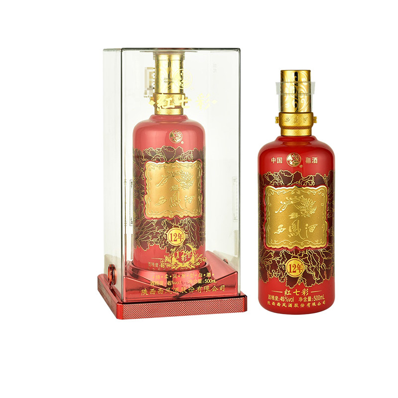 45度红七彩12年西凤酒500m/西凤酒红七彩/七彩西凤/红七彩西凤酒