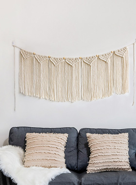 Bohemian Woven Tapestry Background Curtain Tassel Wall Hangi