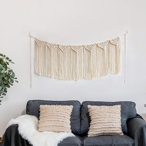 Bohemian Woven Tapestry Background Curtain Tassel Wall Hangi