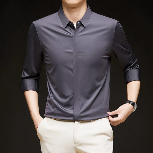 Men's Dark Placket Thin 2026 Business Casual Youth All-match