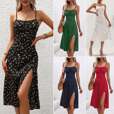 Foreign-style Skirt Women's 2026 Sexy Sling Slit Flower
