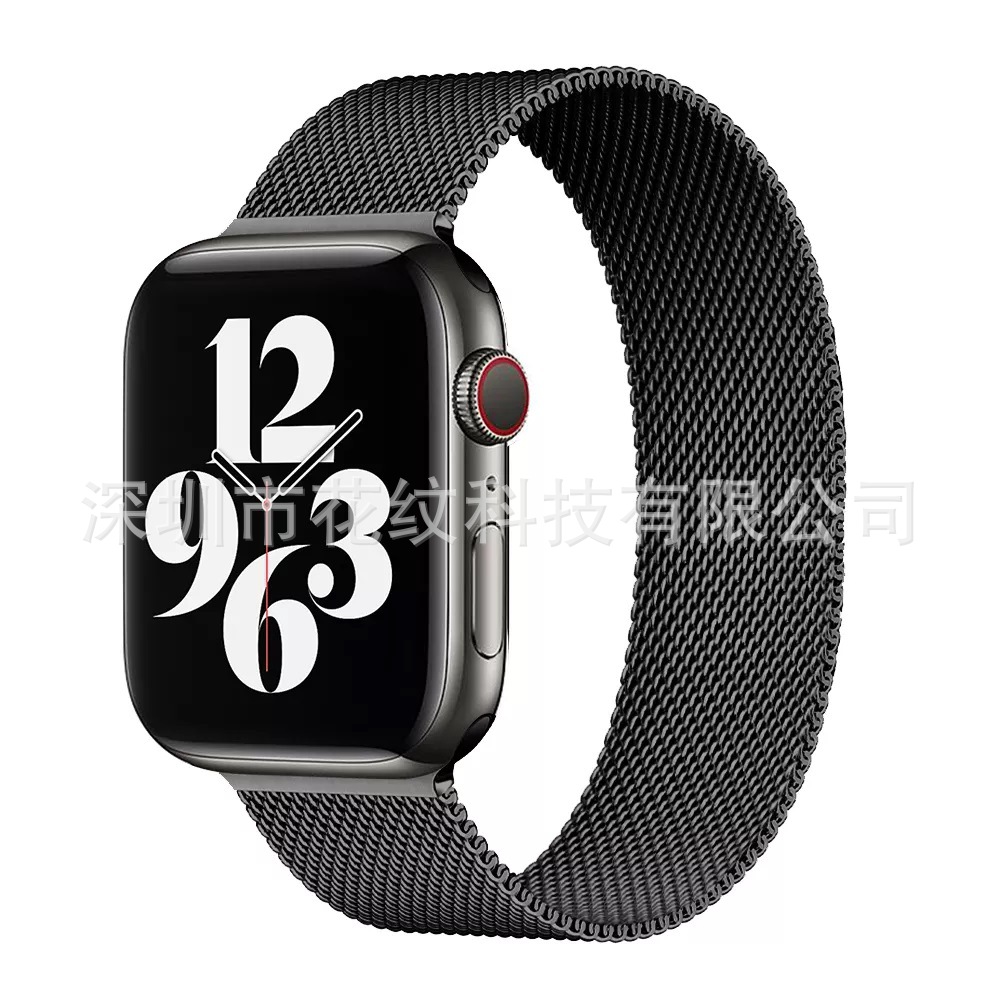 适用于苹果米兰尼斯表带apple iwatch7/6/5/4磁吸不锈钢手表表带