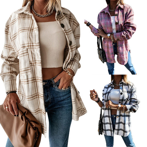 Plaid Shirt Women's 2026 Loose Mid-length Women