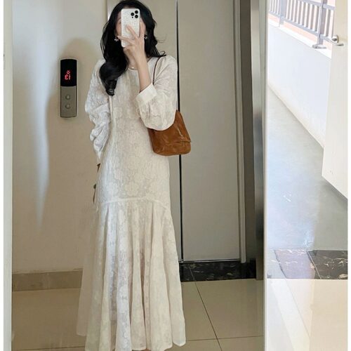 2026-style French Lady Tea Break French High-end White Chiff