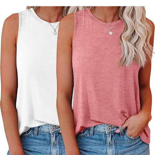 Women's E-commerce Sleeveless lor tton T-shirt 2-piece Set