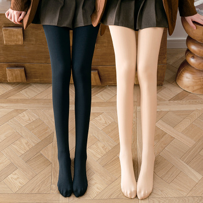 Bare Leg Artifact Nylon One-piece Pants Plus Velvet Thickene