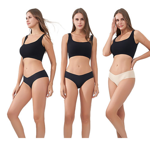 Women's Seamless Underwear Low Waist Sexy Shorts Sewn Ice Si