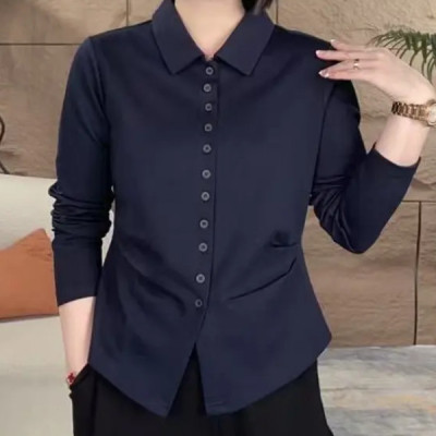 2026 New Cardigan 6-button Eyelet Simple Solid lor Waist But