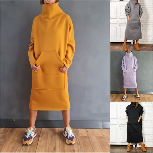 2026 Women's Hot Sale Large Size Long Solid lor High llar