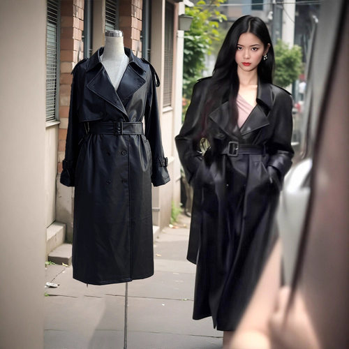 Ready Stock Yang Chaoyue  Women's High-end Long Tall Pu Leat