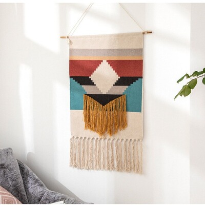 Ins Tapestry Tassel Handmade Woven tton Hanging Picture Bedr