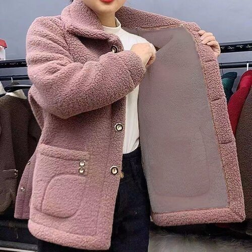 Fleece And Thickened Imitation Fur Mother's Mid-length Warm