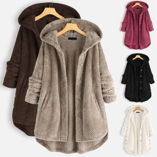 2026 Hooded Double-sided Velvet Fashionable Mid-length Large