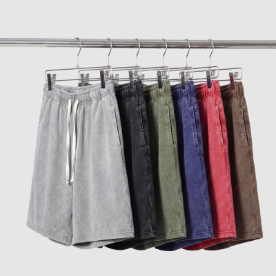 240g Wash Water Old Shorts tton Retro Pants Men's Casual Sho