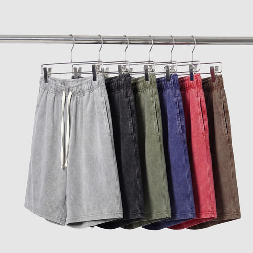 240g Wash Water Old Shorts tton Retro Pants Men's Casual Sho