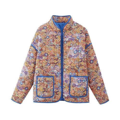 23 Styles Of Small Floral Loose Quilted Thick Warm Jackets F