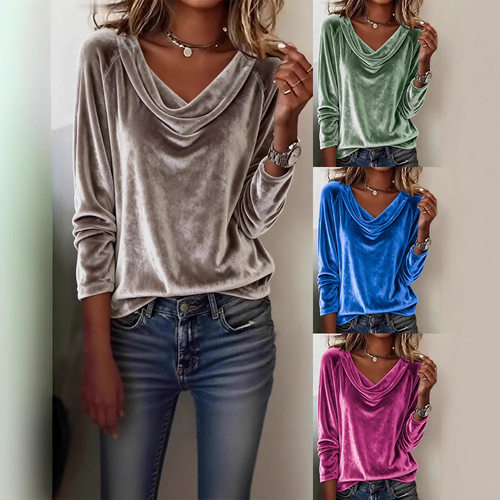 2026 Women's Casual Pile llar Pullover Loose Clear lor Multi