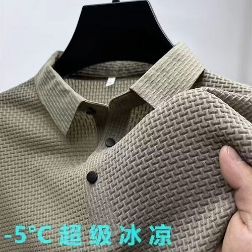 Business Ice Silk Men's Shirt Breathable Lel T-shirt Men's S