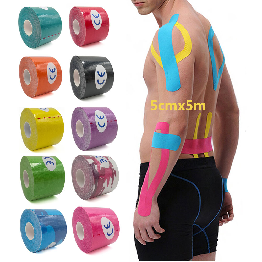 5M Lenght Elastic Kinesiology Tape Gym sports Knee Muscle Pr