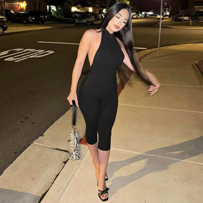 Women's 2026 Solid lor Sleeveless Halter Neck Backless Sexy