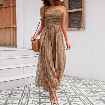 2026 Tiktok Wrap Ethnic Style Tube Top Wide Leg Women