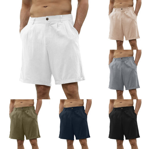 Hot Sale Men's tton And Linen Casual Shorts tton Classic Sho