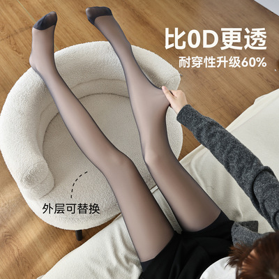 Mercerized Leg Artifact Women's Plus Velvet Warm Pantyhose D