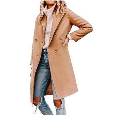 Ready Stock 2026 Single Woolen Women's Jacket Mid-length  at