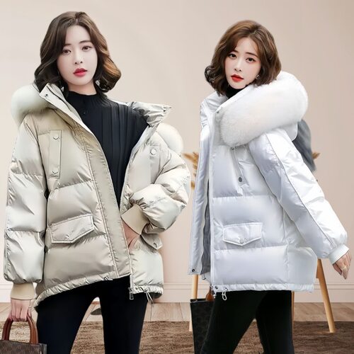 No-wash Down Women's Short 2026 Korean Fashion Glossy tton J