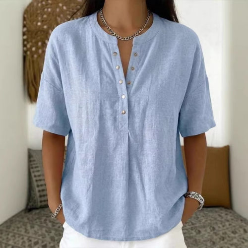 2026 Solid-color Casual Pullover Short-sleeve Women’s Loose
