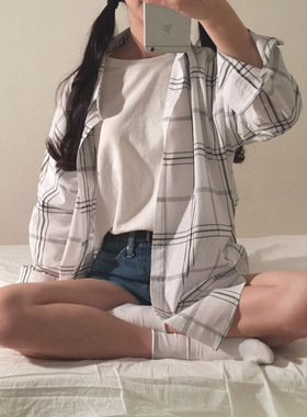 Xinyu Lapel Plaid Cardigan Women's Casual Student Jacket Clo