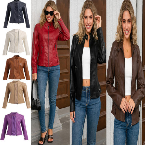 European Size Women's Slim Jacket Women's Motorcycle Jacket