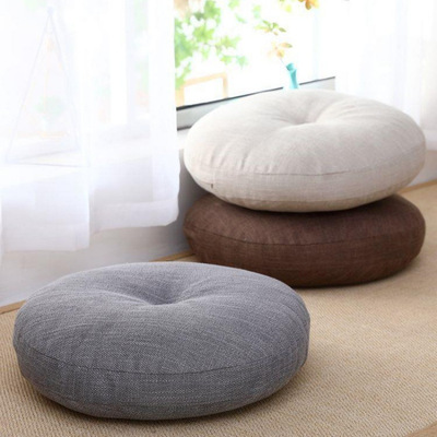 tton Linen Cushion Thickened Fabric Round Japanese Style Bal