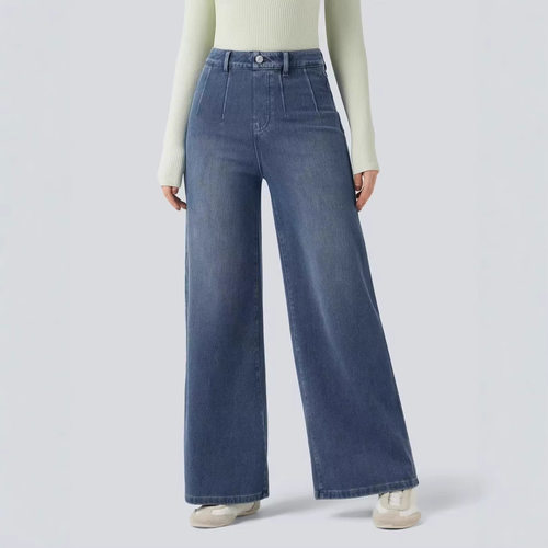 Women's Wash Buffalo Straight Pants 2026 High Waist Loose Wi