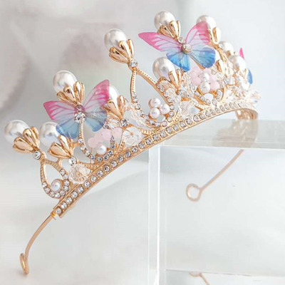 Romantic Butterfly Shape Princess Crown for Girls Handmade R