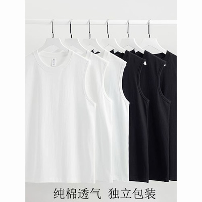 Pure tton T-shirt Sleeveless Vest Men's Waistcoat Lightweigh