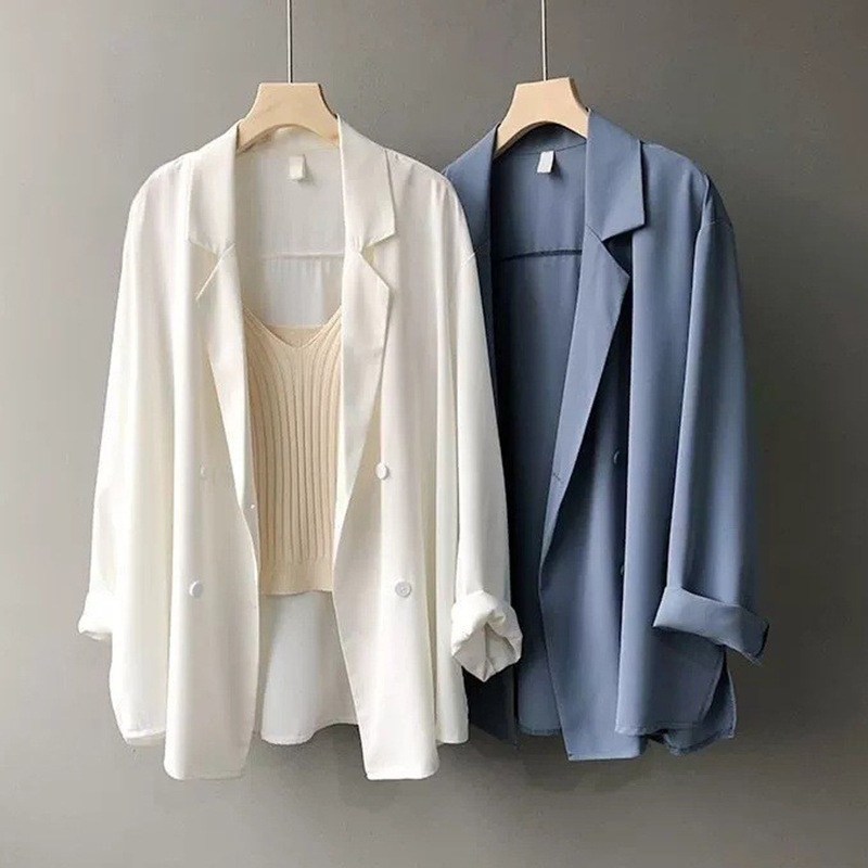 Shopee Blazer Women's Thin Design British Style Loose Korean-封面