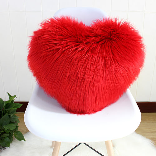 Plush  Heart-shaped  Love  Case Solid lor Wool Sofa Waist  C