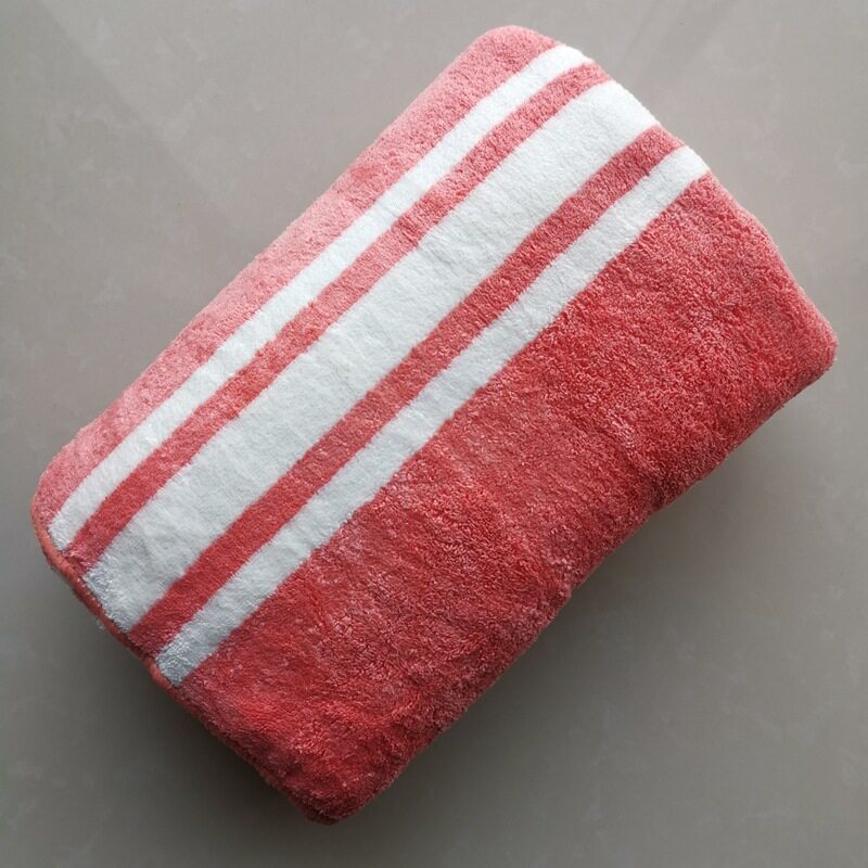 Orange White Striped Bath Towel 130*70cm Spot Cationic ral F