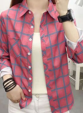 Student Plaid Korean Style Loose 2026 llege Style Outer Shir
