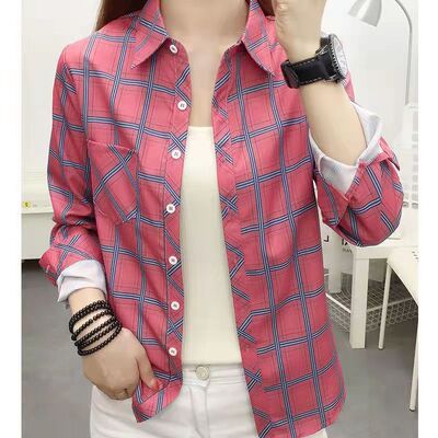 Student Plaid Korean Style Loose 2026 llege Style Outer Shir