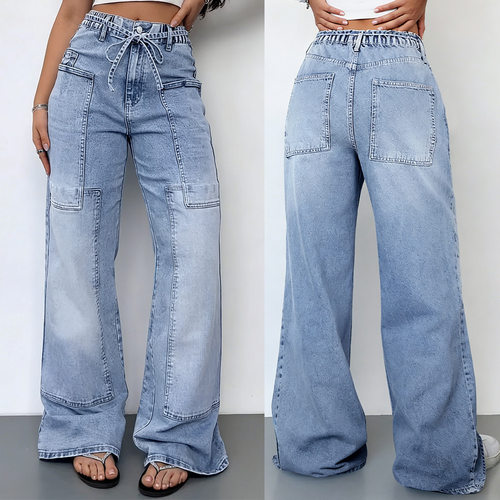 2026 Vintage Washed Wide-leg High-waist Loose Sreet-style Sl