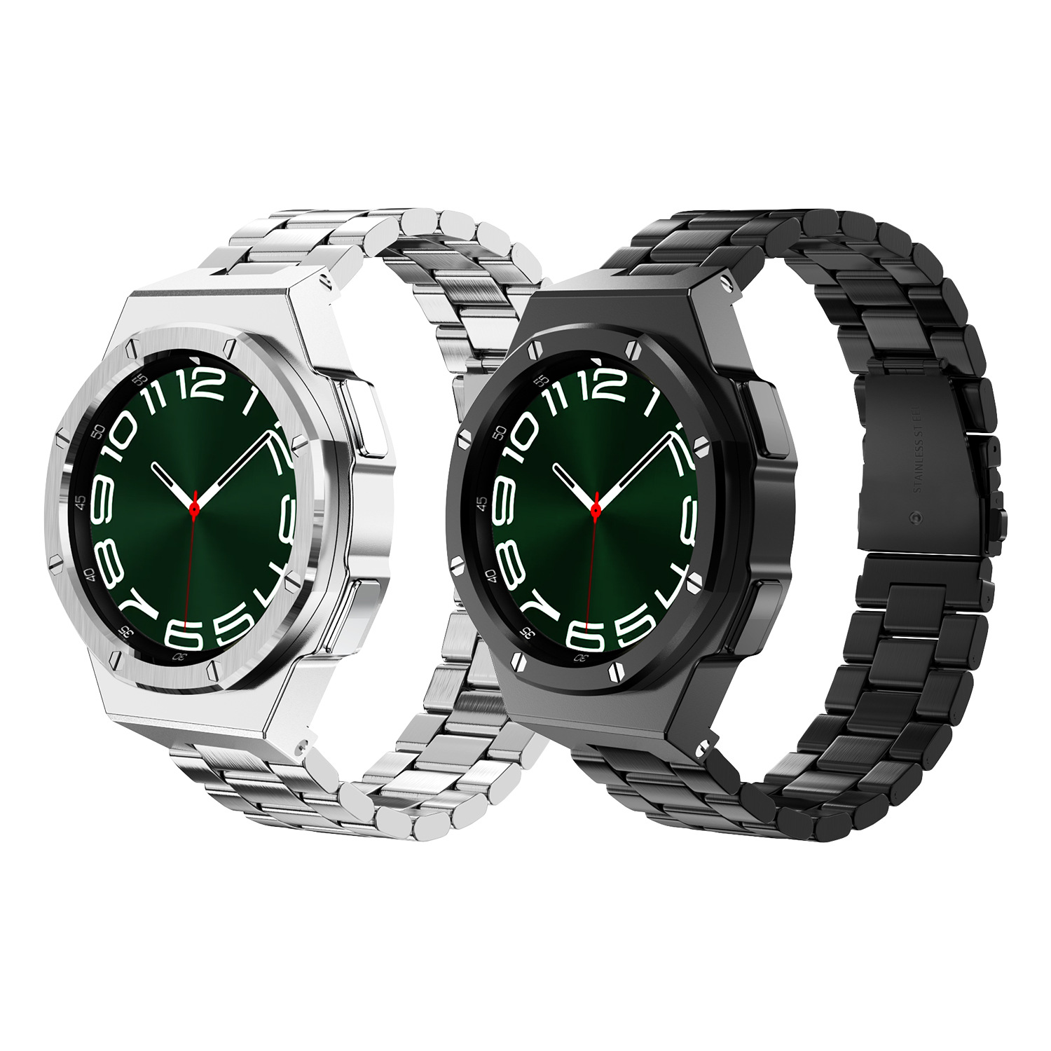 金属改装壳适用于三星watch 6 Classic 47 43mm保护壳+不锈钢表带