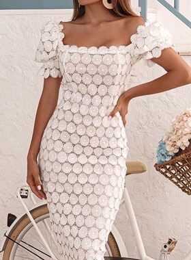 2026 Fashionable Lace Temperament mmuting Midi Skirt Three l