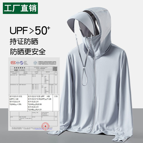 Upf50+ Ice Silk Sun Protection Clothing For Men, Thin Uv Pro