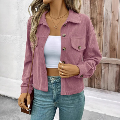 2026 Women's Casual at Button Jacket Retro Art